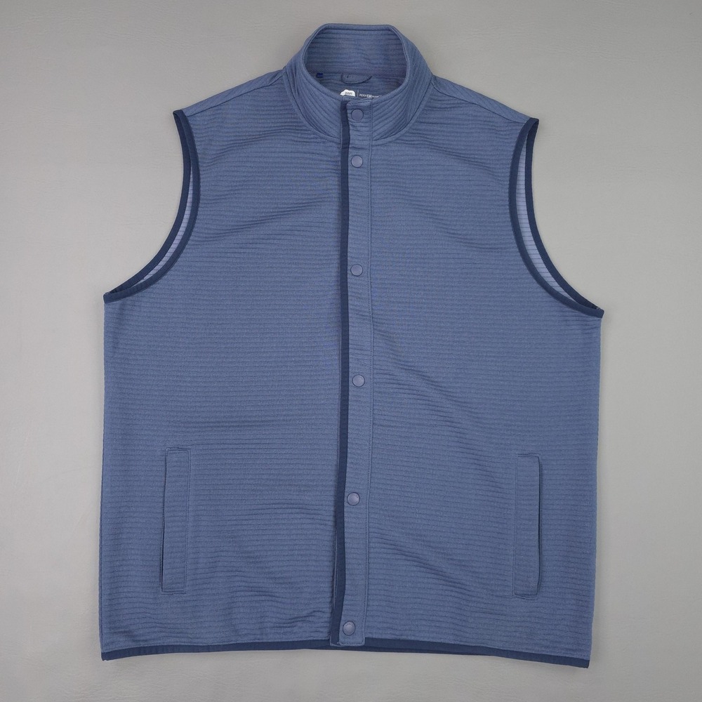 Onward Reserve Vest Mens XL Blue Performance Snap Front Knit Golf Windbreaker